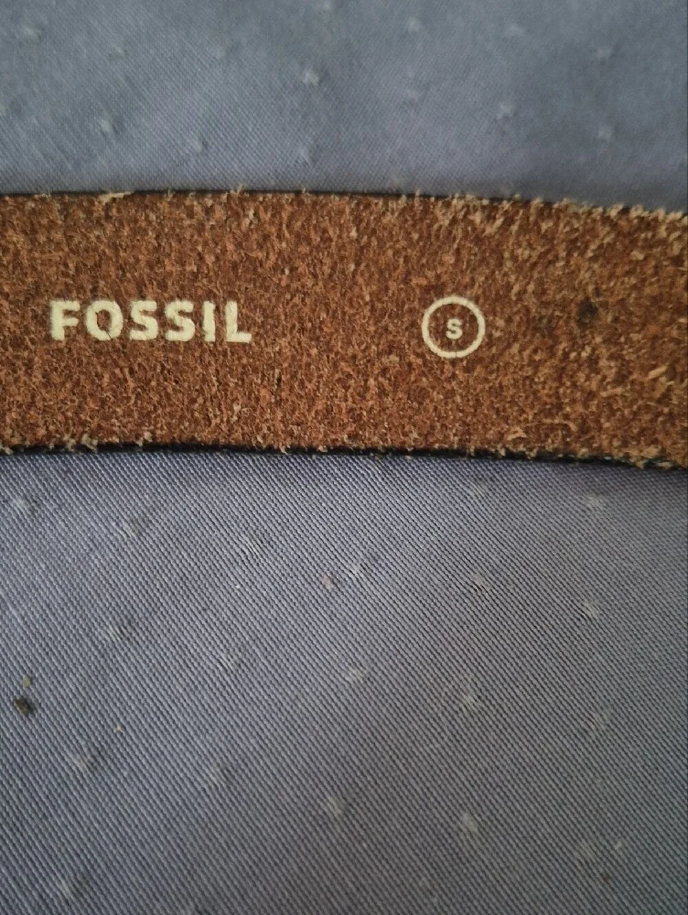 Fossil Patchwork Leather Belt Womens S Brass Oval Buckle Hippie Boho Festival